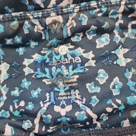 Apana Leggings Capri Green Geometric Print Mid-Rise Women's Small - Picture 5 of 7